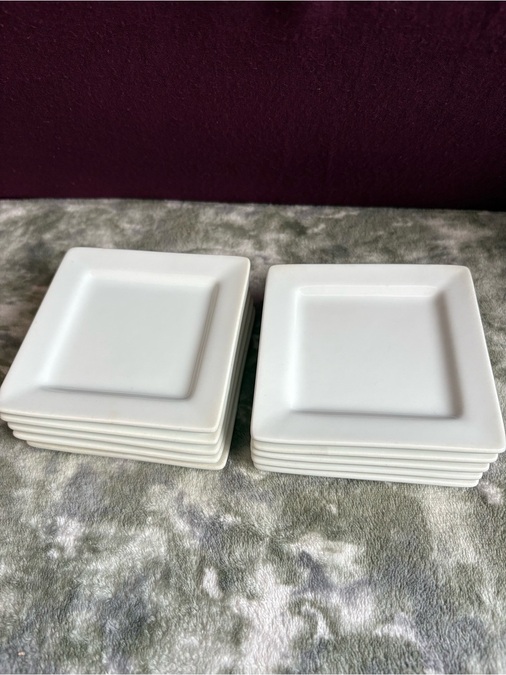 Libbey White Square Ceramic Appetizer Plates - Set of 10
